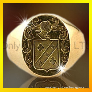 18k Gold Plated Signet Silver Ring/Sivler Band